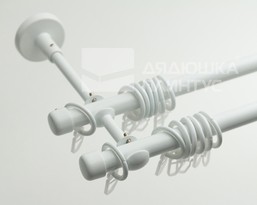 Карниз двухрядный кованый УЮТ d25мм 2,8м Белый