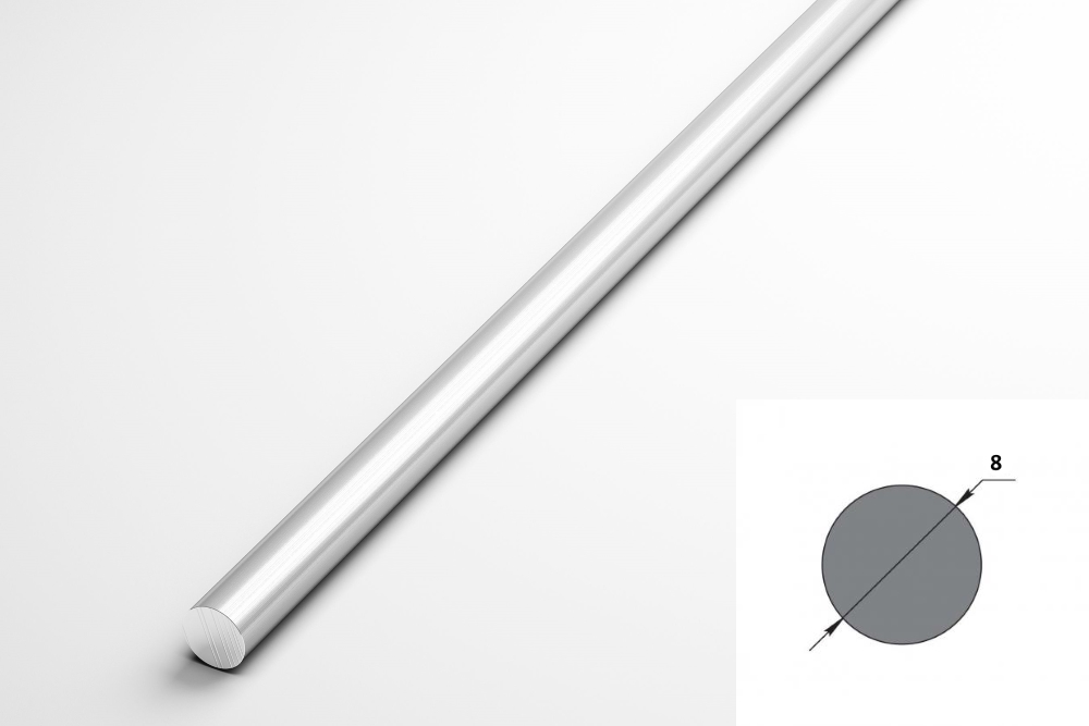 Штанга круглая 8 мм ШКр 08.2000.500 Без окраса