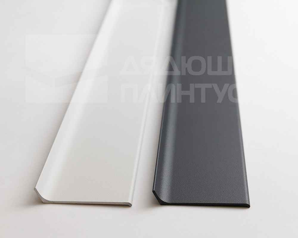Плинтус алюминиевый 80 мм ПЛ-80 белый муар 3м.