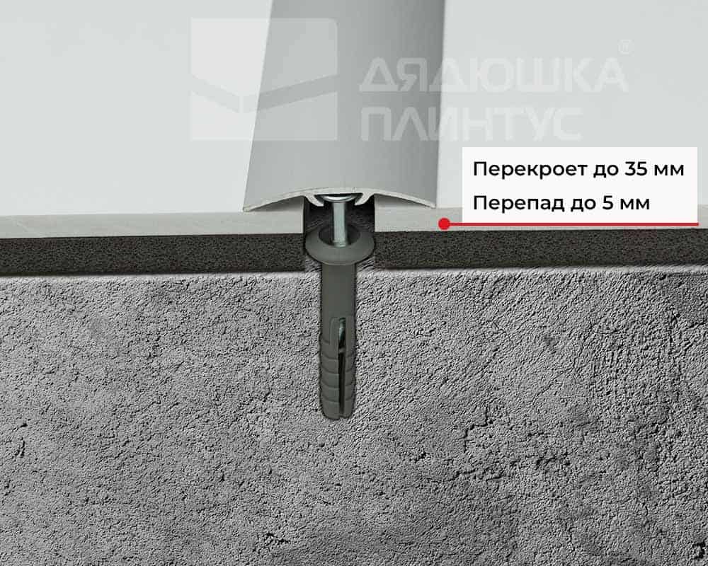 Порог одноуровневый ПС 04-3.2700.201л Серебро