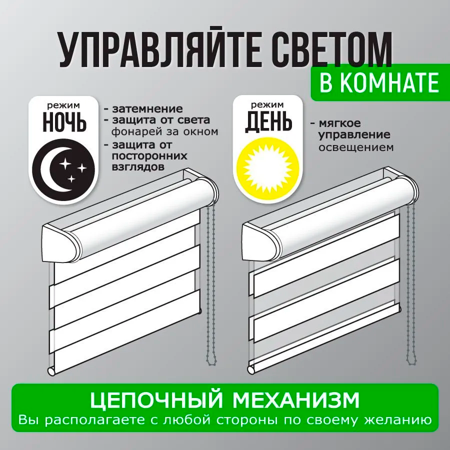 Роллета день/ночь КАНЗАС УЮТ 52*160 Белый