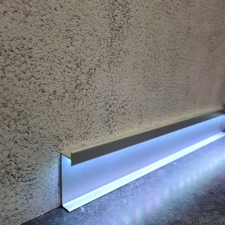 Плинтус алюминиевый Progress PKLEDAA 80A 2,0м 80 мм Серебро