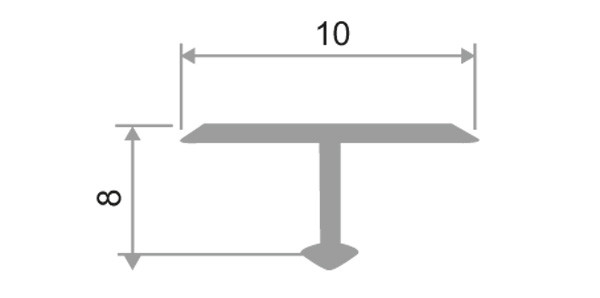 Алюминиевый  профиль ПТ-10  золото/глянец 2,7 м.