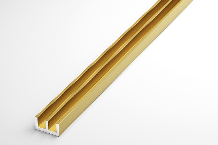 Ш-профиль 15*2*8 мм Шпр 01.2000.502л Золото. Цена за 5 штук.