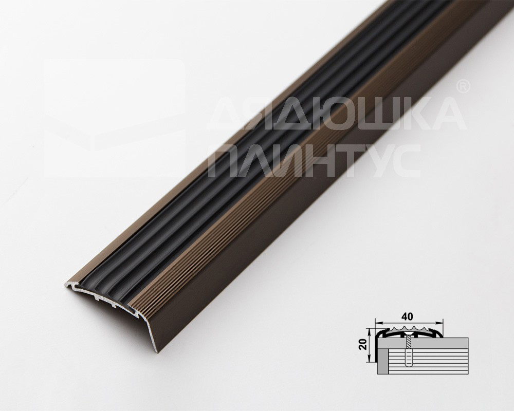 Порог угловой ПУ 71.900.04л Бронза