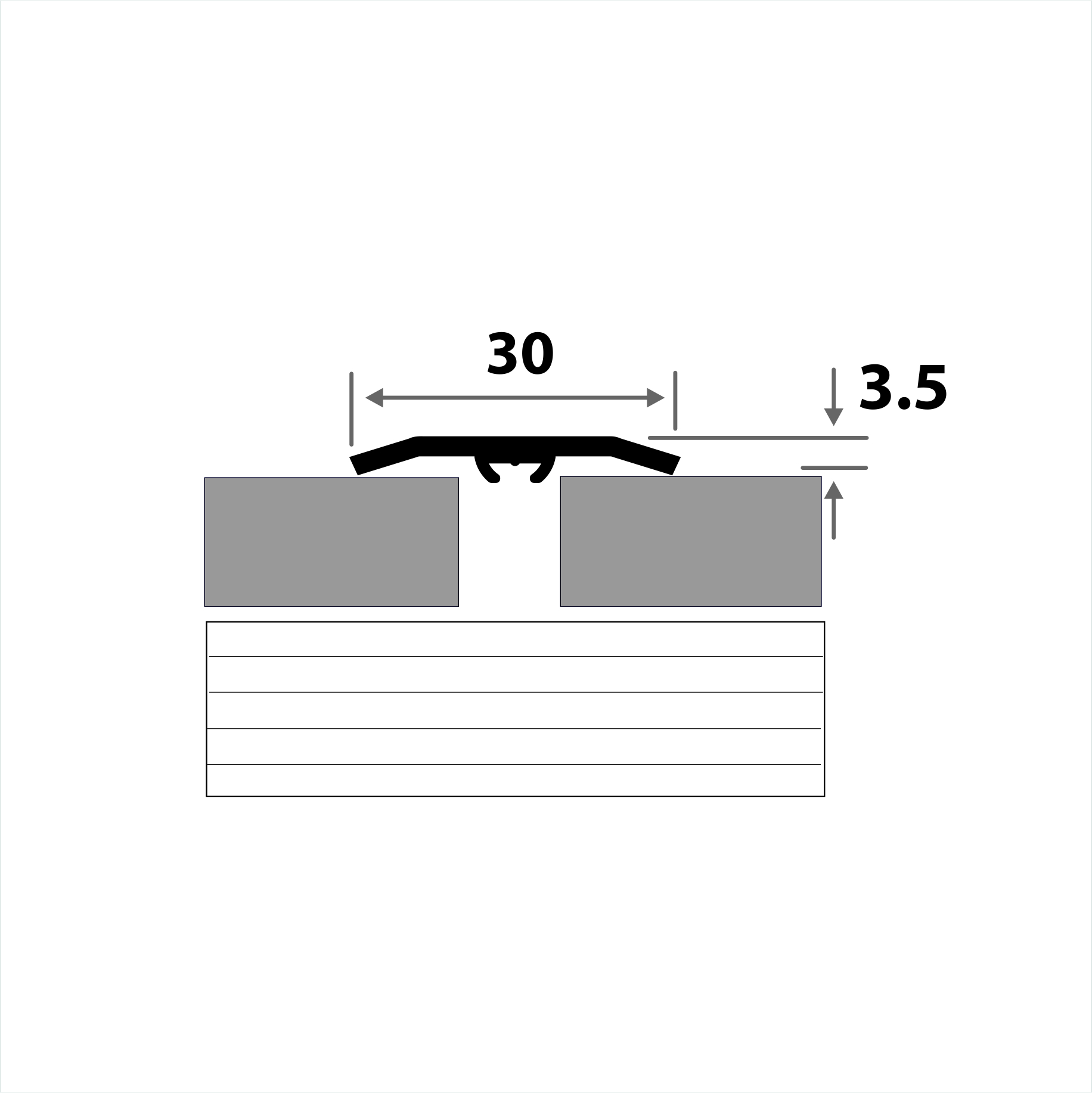 Профиль стыкоперекрывающий ПС 30-2НС.900.001 Матовый