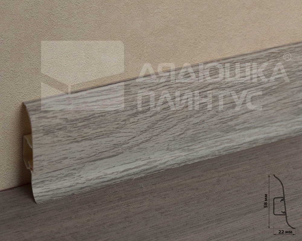 Плинтус ПВХ Волшебная палочка 58мм 2,2м 5815