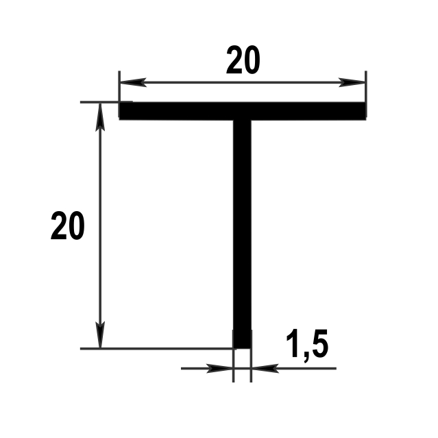 Тавр 20х20 мм Тп 04.2000.502л Золото. Цена за 5 штук.