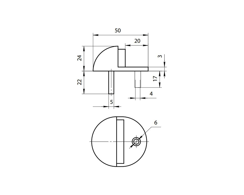 Упор дверной DS-0002-AC Медь