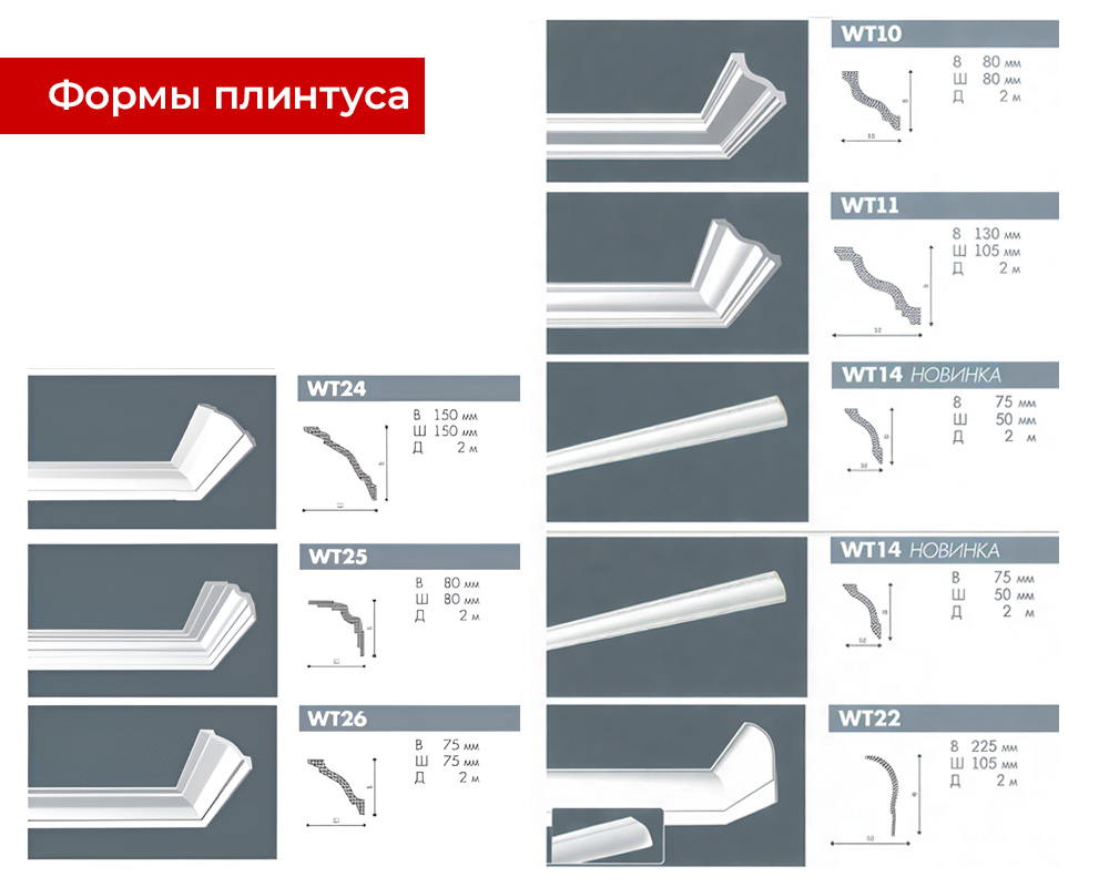 Карниз потолочный NMC WT25 80*80*2000 Белый под покраску